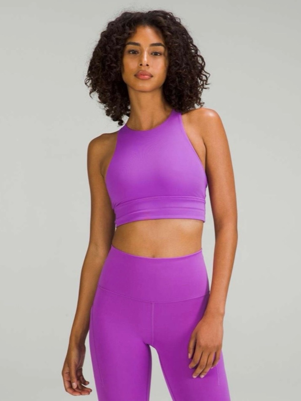 Lululemon Energy High-Neck Longline Tough Bra B-D Cups, Moonlit Magenta, 6 - Picture 2 of 16